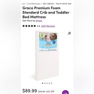 Graco Premium Foam Standard Crib and Toddler Bed Mattress